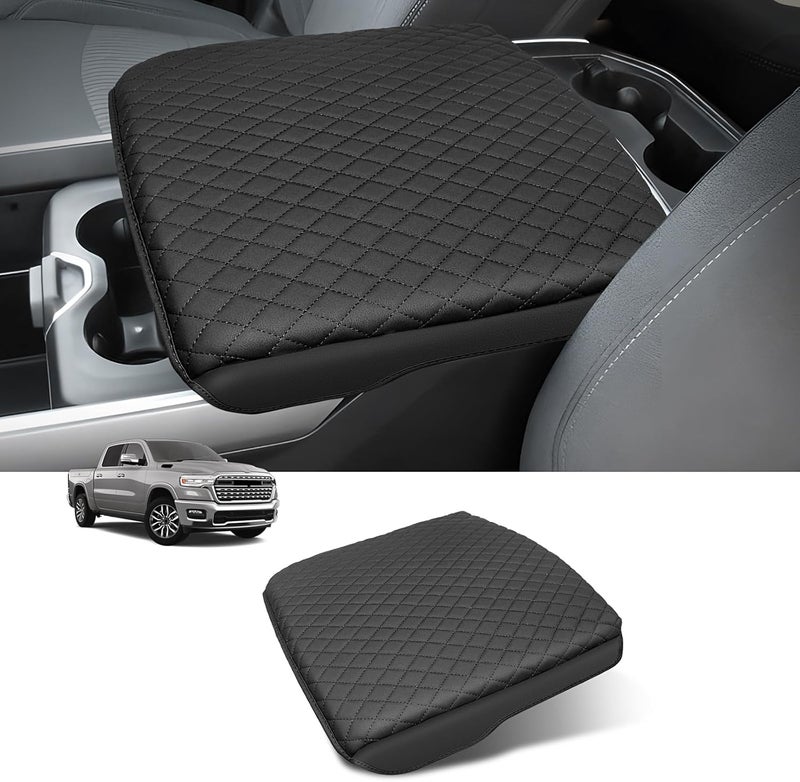 Rilsen Custom for Center Console Cover 2019-2024 2025 2026 Dodge Ram 1500/2500/3500 Armrest Cover Accessories PU Leather Armrest Seat Box Cover Protector (Bucket Seat Only) - Image 1